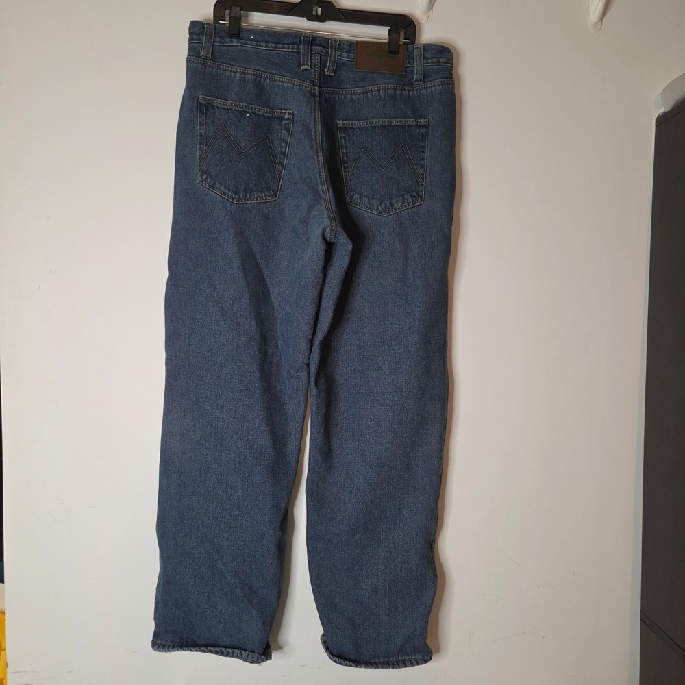 Old Mill Mens Fleece Lined Denim Jeans Blue Straight Leg 36x34‎ Workwear Pants